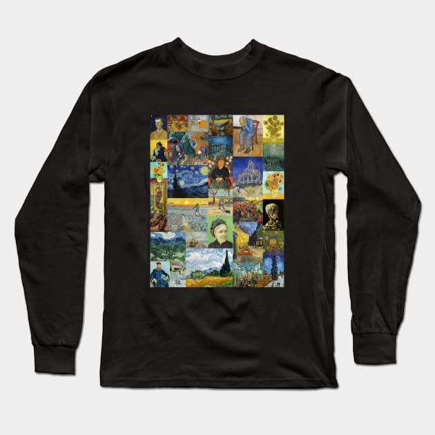 Vincent van Gogh - Artwork Collage Long Sleeve T-Shirt by phneep